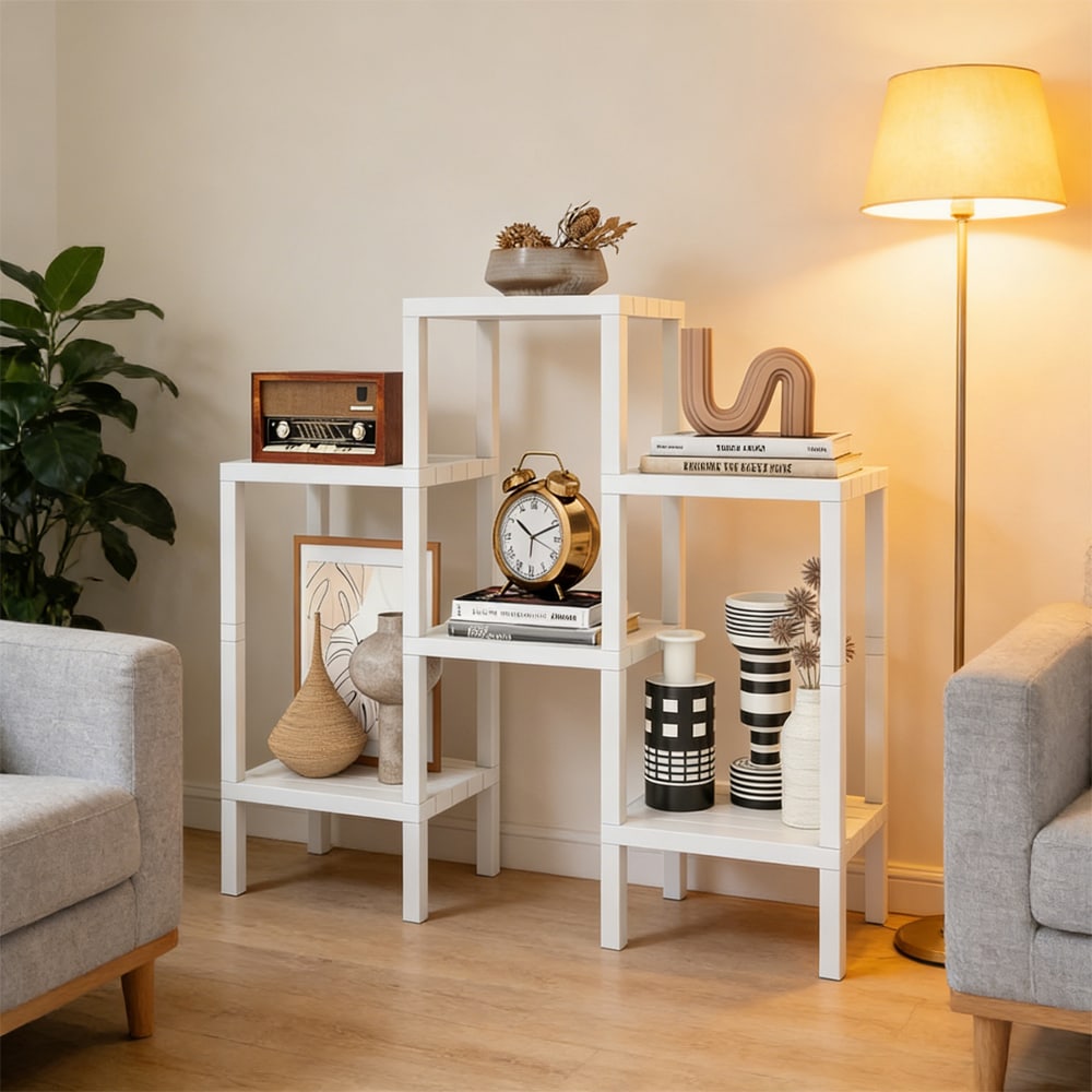 6-tier Modular Plastic Storage Shelving For Kitchen And Bathroom_voghion.com